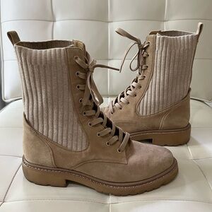 Sam Edelman leather/ fabric combat boots. Size 9.5